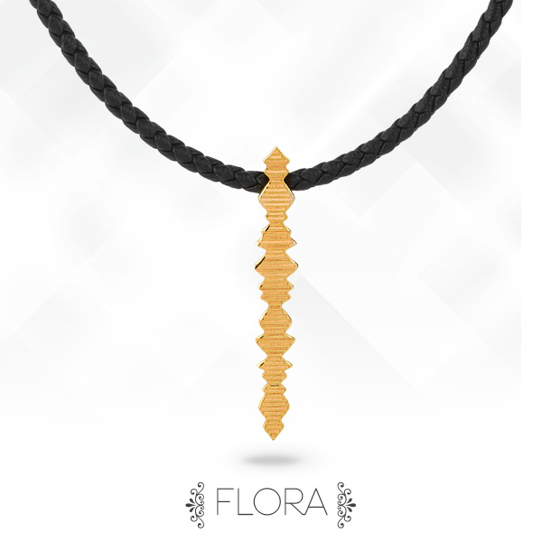 گردنبند فرکانس صدا مدل Flora طلای ۱۸ عیار