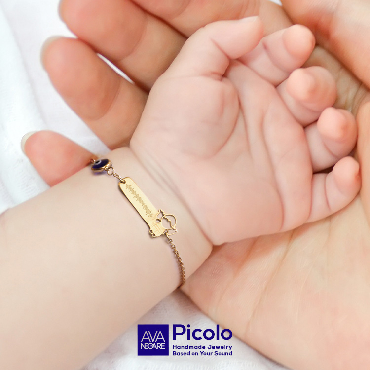 دستبند طلای کودک Picolo Boy – با فرکانس صدای شما