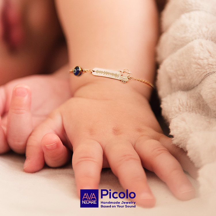 دستبند طلای کودک Picolo Girl – با فرکانس صدای شما