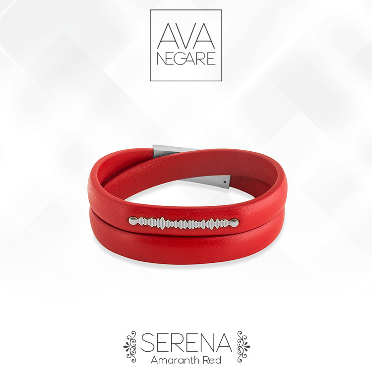 دستبند فرکانس صدا مدل سِرِنا | Amaranth Red نقره ۹۲۵