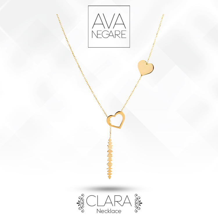 گردنبند فرکانس صدا مدل Clara طلای ۱۸ عیار