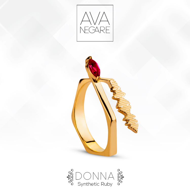 انگشتر فرکانس صدا مدل دونا DONNA طلای ۱۸ عیار