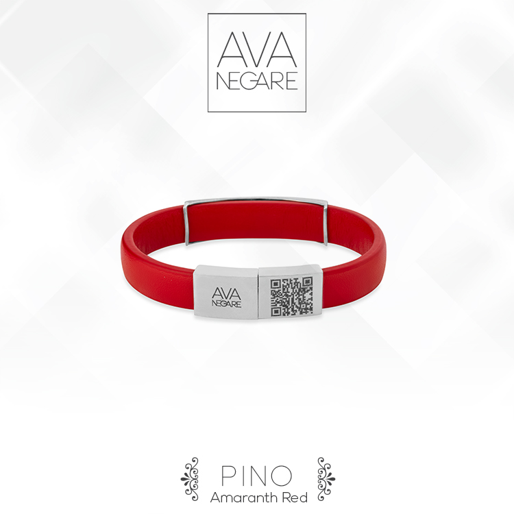 دستبند فرکانس صدا مدل Pino پینو Amaranth Red ترکیب طلا ۱۸ عیار و نقره ۹۲۵