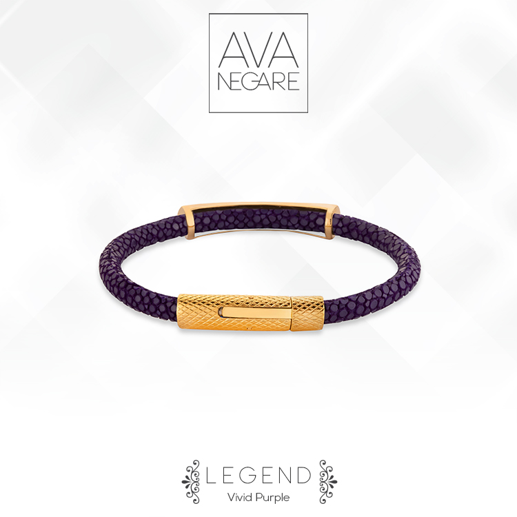 دستبند فرکانس صدا مدل Legend طلای ۱۸ عیار (Vivid Purple)