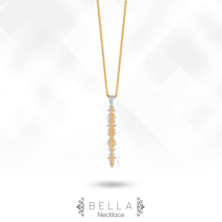 گردنبند فرکانس صدا مدل بِلا Bella آوانگاره تلفیق طلای 18 عیار و نقره 925