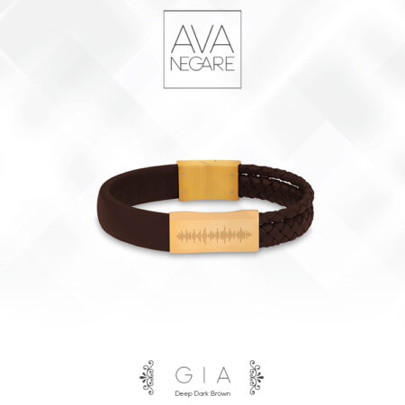 دستبند چرم و طلا کادویی